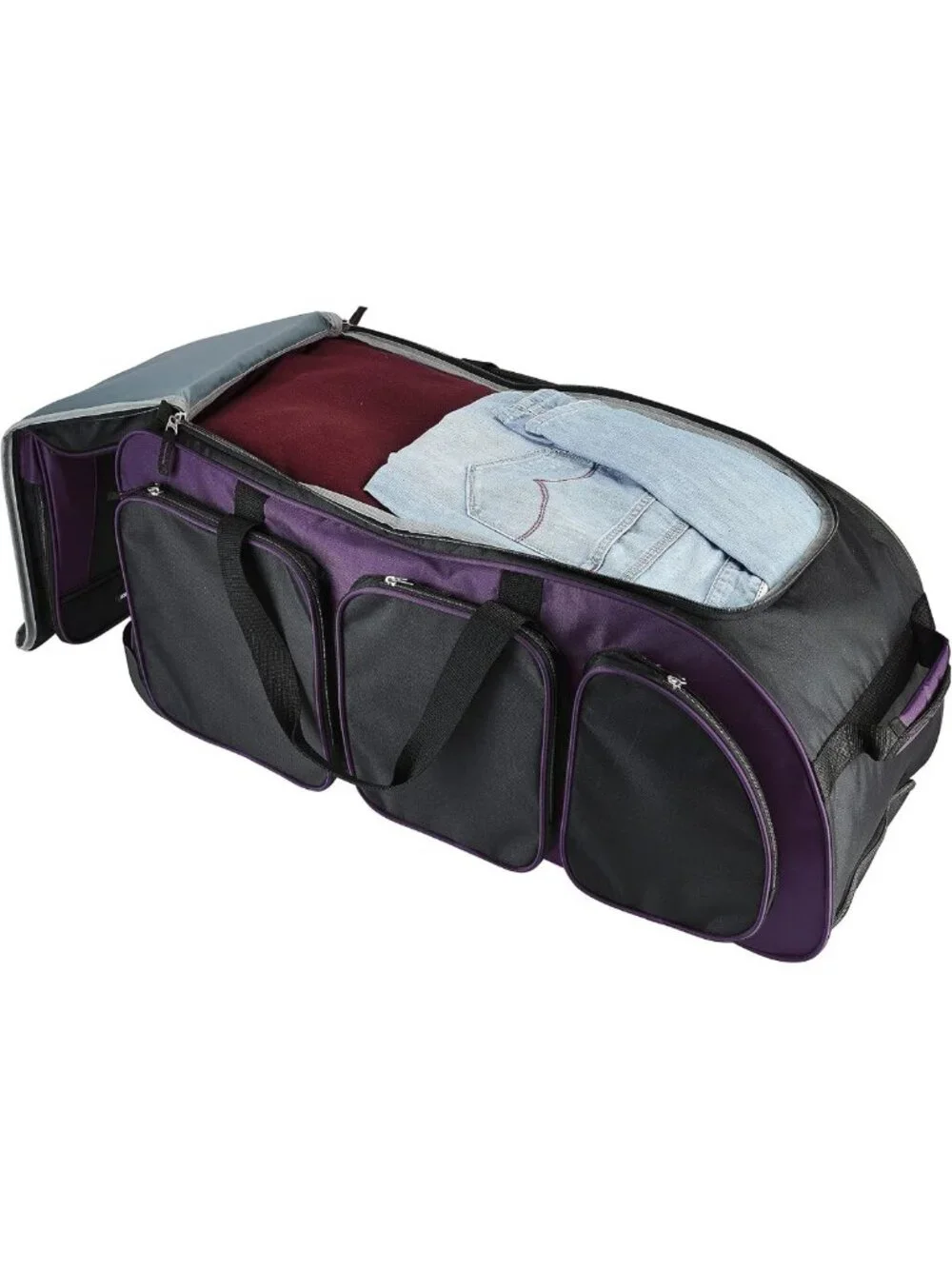 30-Inch Multi-Pocket Rolling Duffel Bag - Travel-Friendly, Durable & Spacious